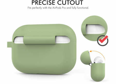 Husă din silicon AHASTYLE pentru Apple AirPods Pro 2019, verde [4]