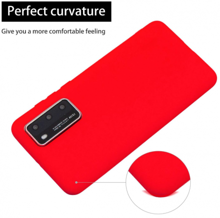 Husa din silicon cuzz pentru Samsung Galaxy A71+ cu 1 x folie de ecran din sticla securizata, rosu [5]