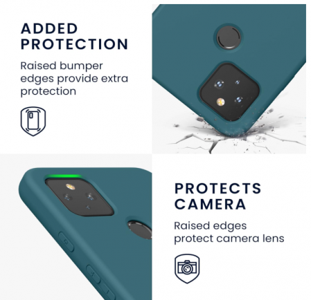 Husa din silicon Kwmobile pentru Google Pixel 4a 5G, albastru mat [3]