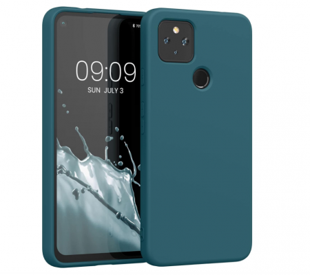 Laptop, Tablete & Telefoane - Husa din silicon Kwmobile pentru Google Pixel 4a 5G, albastru mat