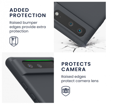 Husa din silicon Kwmobile pentru Google Pixel 6, Neagra Mat [3]