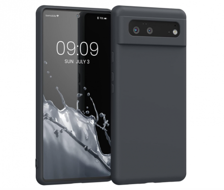 Laptop, Tablete & Telefoane - Husa din silicon Kwmobile pentru Google Pixel 6, Neagra Mat