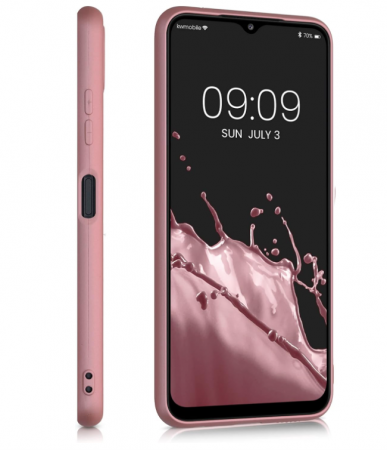 Husa din silicon Kwmobile pentru Samsung Galaxy A22 5G, Aur roz metalic [4]