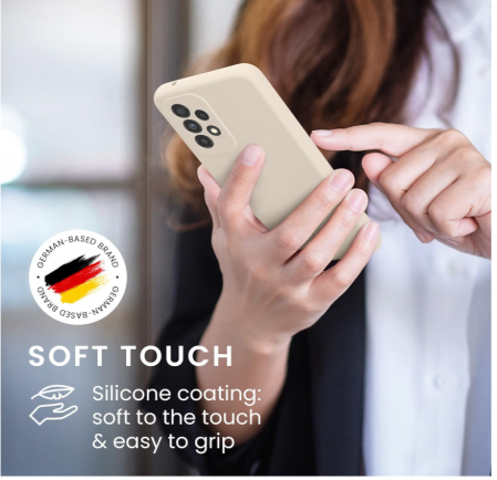 Husa din silicon Kwmobile pentru Samsung Galaxy A33 5G, Crem mat [4]