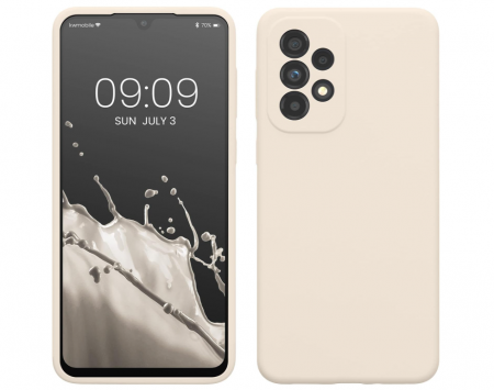 Laptop, Tablete & Telefoane - Husa din silicon Kwmobile pentru Samsung Galaxy A33 5G, Crem mat