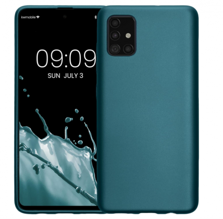 Husa din silicon kwmobile pentru Samsung Galaxy A5, Albastru Caraibe metalic [5]