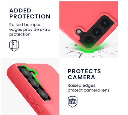 Husa din silicon Kwmobile pentru Samsung Galaxy S22, Coral neon [3]