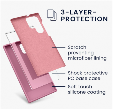 Husa din silicon kwmobile pentru Samsung Galaxy S22 Ultra, Roz [2]