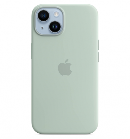 Huse Telefoane - Husa din silicon pentru Apple iPhone 14 cu MagSafe, Verde Succulent