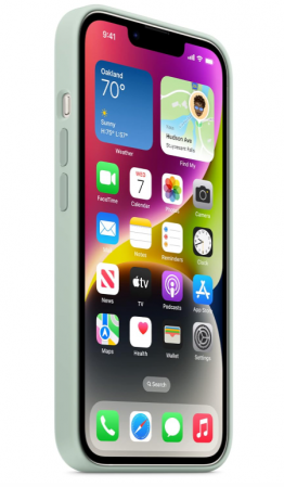 Husa din silicon pentru Apple iPhone 14 cu MagSafe, Verde Succulent [6]