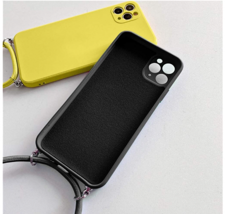 Husă din silicon pentru iPhone 11 Pro Max cu șnur , negru [2]