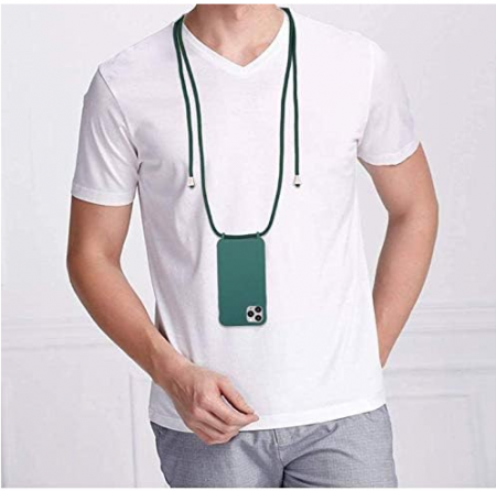 Husă din silicon pentru telefon cu snur prindere la gat MEVIS pentru Samsung Galaxy A32 4G, negru [6]