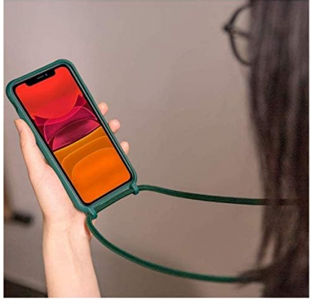 Husă din silicon pentru telefon cu snur prindere la gat MEVIS pentru Samsung Galaxy A32 4G, negru [5]