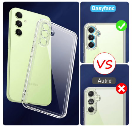 Husă din silicon Qasyfanc pentru Samsung Galaxy A54 5G + 2 folii protectoare de ecran, transparentă [5]