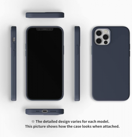 Husă din silicon Sinjimoru pentru iPhone 12/12 Pro pentru MagSafe, Navy Blue [7]