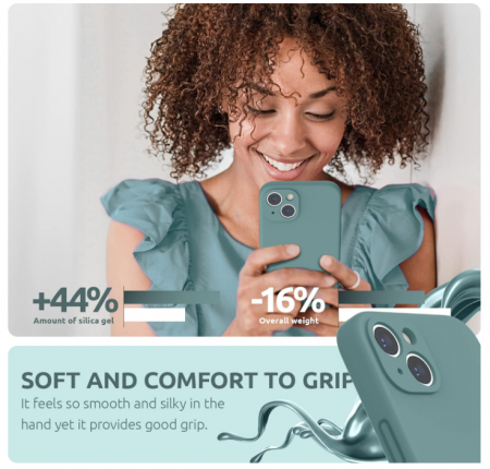 Husa din silicon SURPHY pentru iPhone 13, 2021 (verde cactus) [6]