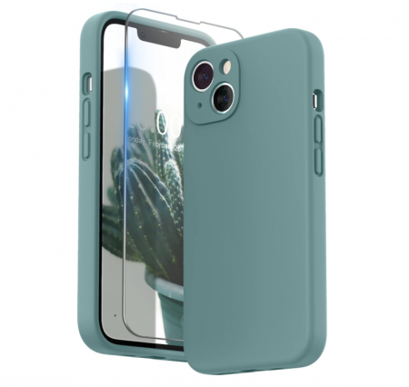 Telefoane Mobile & accesorii - Husa din silicon SURPHY pentru iPhone 13, 2021 (verde cactus)