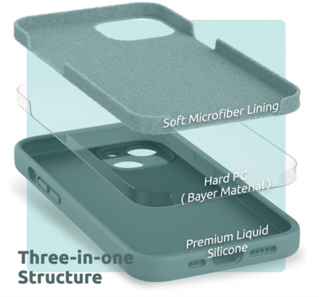 Husa din silicon SURPHY pentru iPhone 13, 2021 (verde cactus) [5]