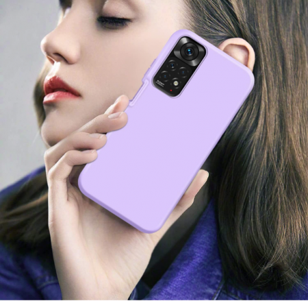 Husă din silicon Tawarror pentru Xiaomi Redmi Note 11/Redmi Note 11S 4G cu protectie de ecran încorporată, violet [7]