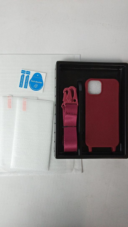 Husă din silicon Vrupin pentru iPhone 13 + 2 folii de protectie pentru ecran, roșu [1]