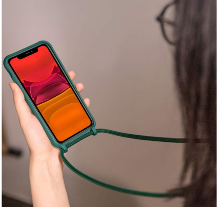 Husă din silicon Xingting EU pentru iPhone 11 Pro cu șnur, auriu roz [3]