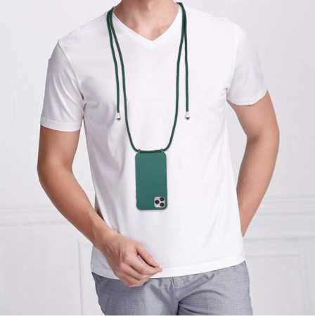 Husă din silicon Xingting EU pentru iPhone 11 Pro cu șnur, auriu roz [4]