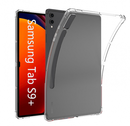 Accesorii tablete - Husa GIOPUEY pentru Samsung Galaxy Tab S9 Plus/S9 FE Plus, transparenta