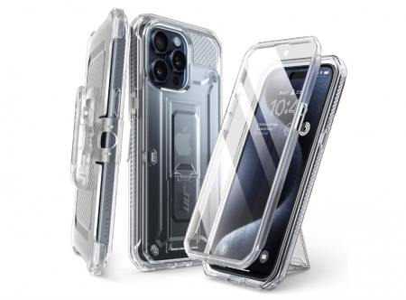 Telefoane Mobile & accesorii - Husa iPhone 15 Pro Supcase Unicorn Beetle Pro, transparenta