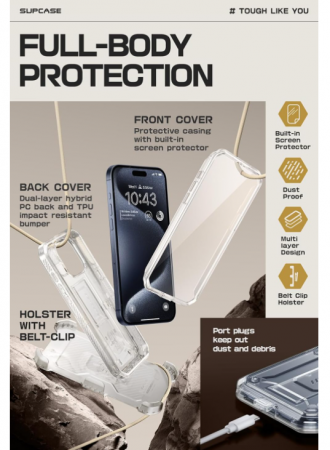Husa iPhone 15 Pro Supcase Unicorn Beetle Pro, transparenta [5]