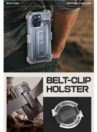 Husa iPhone 15 Pro Supcase Unicorn Beetle Pro, transparenta [6]