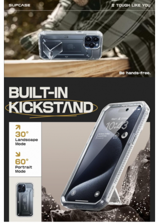 Husa iPhone 15 Pro Supcase Unicorn Beetle Pro, transparenta [4]