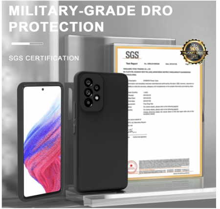 Husa Janmitta pentru Samsung Galaxy A53 5G + folie protectie sticla securizata, negru [6]