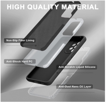 Husa Janmitta pentru Samsung Galaxy A53 5G + folie protectie sticla securizata, negru [5]