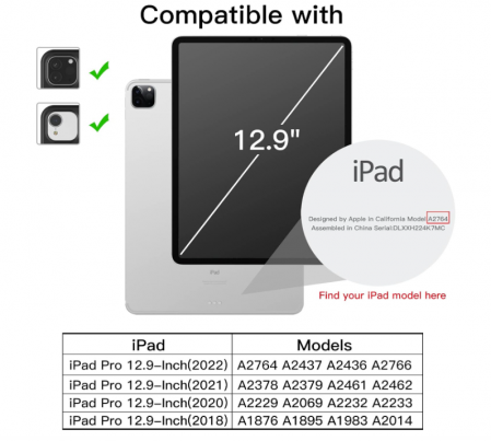 Husă JETech pentru iPad Pro 12.9 inch 2022/2021/2020/2018 (a 6-a/5-a/4-a/a treia generație) negru [2]