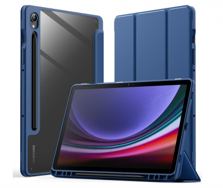 Accesorii tablete - Husă JETech pentru Samsung Galaxy Tab S9 de 11 inchi cu suport pentru stilou S Pen, albastru