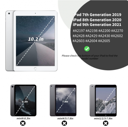 Husă JKSML pentru iPad a 9-a generație 2021/a 8-a generație 2020/a 7-a generație 2019, negru [7]