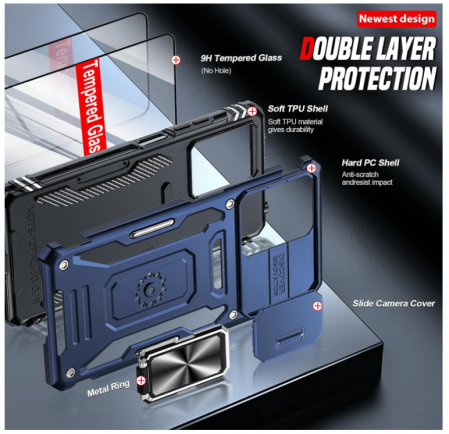 Husă LeYi pentru Xiaomi Redmi Note 12 Pro 5G/Poco X5 Pro 5G cu 2 folii ecran sticlă securizată [3]