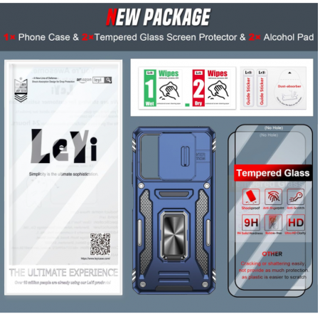 Husă LeYi pentru Xiaomi Redmi Note 12 Pro 5G/Poco X5 Pro 5G cu 2 folii ecran sticlă securizată [8]