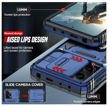 Husă LeYi pentru Xiaomi Redmi Note 12 Pro 5G/Poco X5 Pro 5G cu 2 folii ecran sticlă securizată [4]