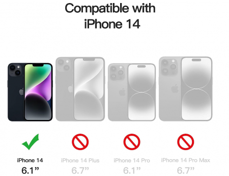 Husă mată JETech pentru iPhone 14 de 6.1 inchi, negru [2]