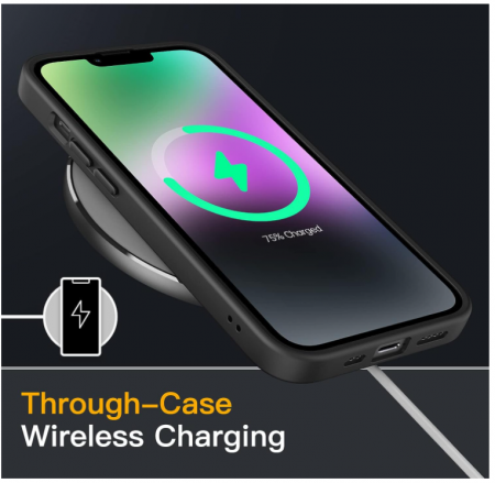 Husă mată JETech pentru iPhone 14 de 6.1 inchi, negru [6]