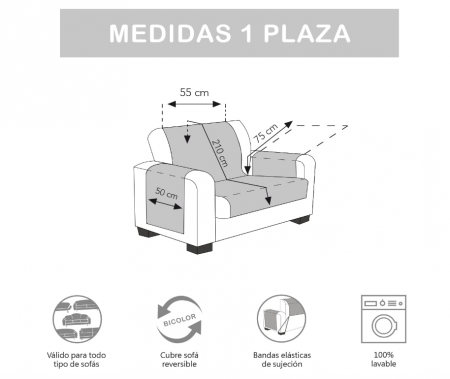 Husa matlasata fotoliu Martina Home, Reversibila, 1 loc [7]