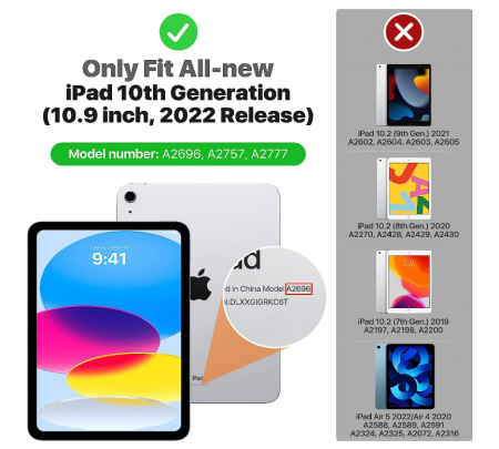 Husă MoKo pentru iPad a 10-a generație 2022 de 10,9 inchi, bleu marine închis [2]