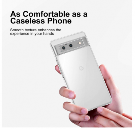 Husă NEW'C pentru Google Pixel 6 transparenta + 2 folii protecție din sticlă securizată [3]