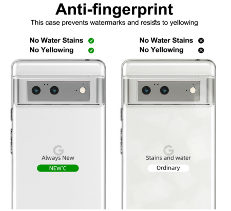 Husă NEW'C pentru Google Pixel 6 transparenta + 2 folii protecție din sticlă securizată [5]