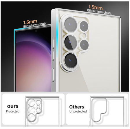 Husă Niphabe pentru Samsung Galaxy S23 Ultra, transparentă, husă din silicon moale [4]