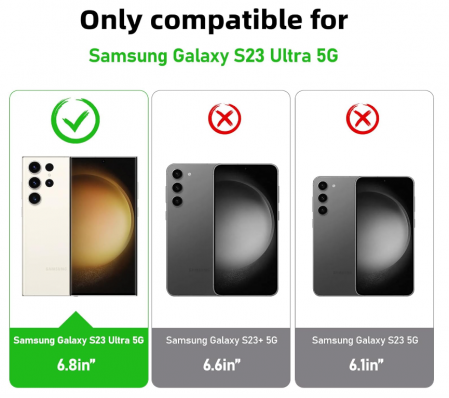 Husă Niphabe pentru Samsung Galaxy S23 Ultra, transparentă, husă din silicon moale [2]