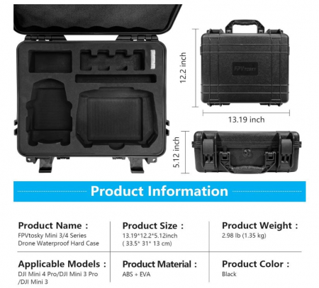 Husa pentru drona DJI Mini 3/DJI Mini 3 Pro, FPVtosky, negru [7]