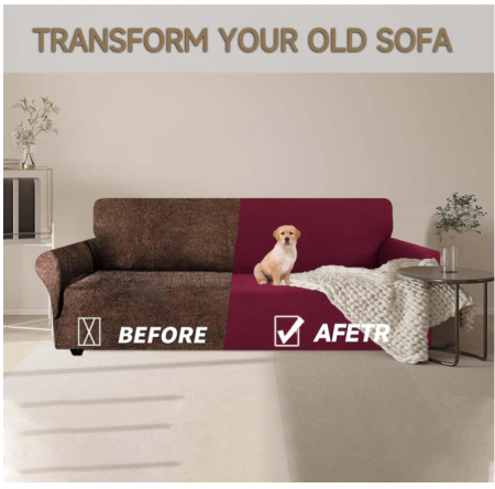 Husa pentru fotoliu Ystyle cu cotiere, visiniu [5]