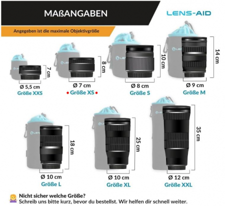 Husa pentru obieciv foto LENS-AID, neopren, XS, 8x7 cm [1]